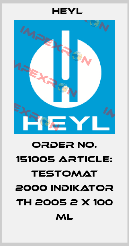 Order No. 151005 Article: Testomat 2000 Indikator TH 2005 2 x 100 ml Heyl