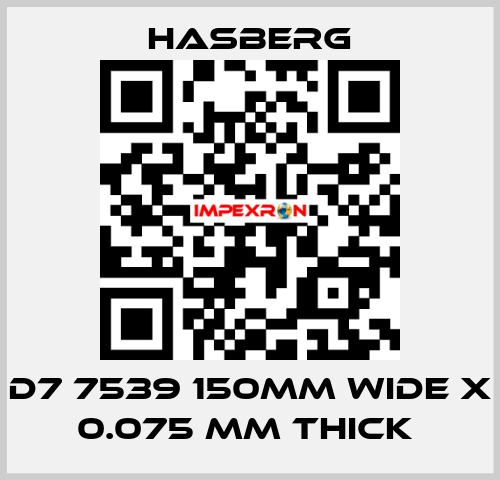 D7 7539 150MM WIDE X 0.075 MM THICK  Hasberg