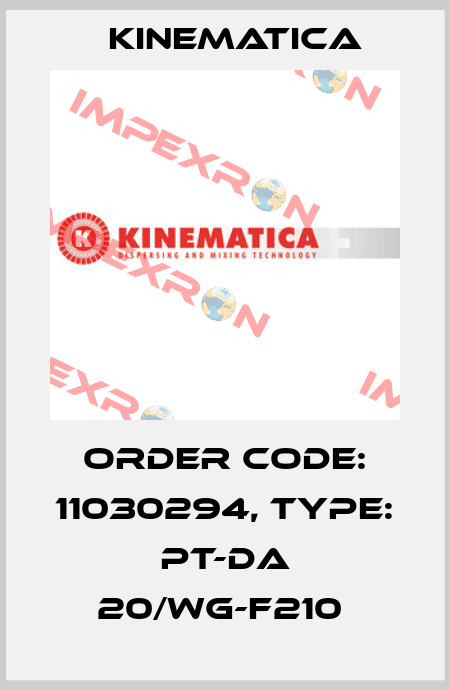 Order Code: 11030294, Type: PT-DA 20/WG-F210  Kinematica