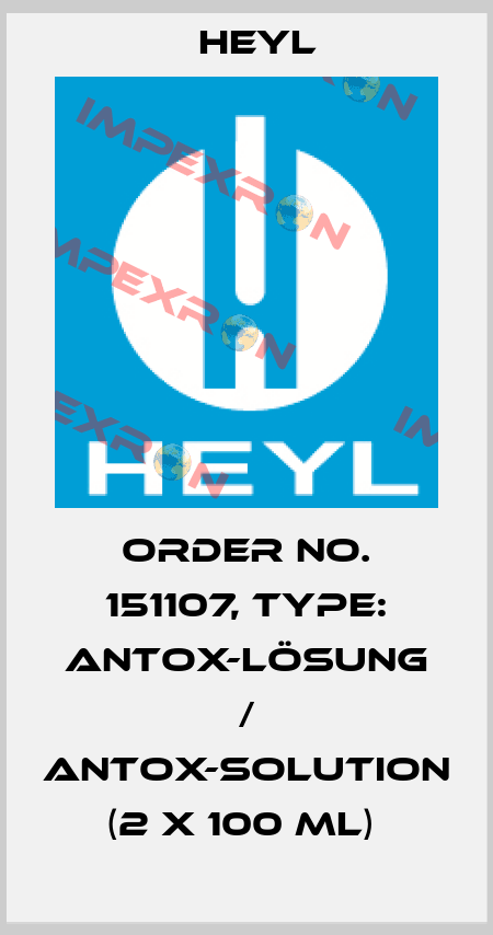 Order No. 151107, Type: Antox-Lösung / Antox-solution (2 x 100 ml)  Heyl