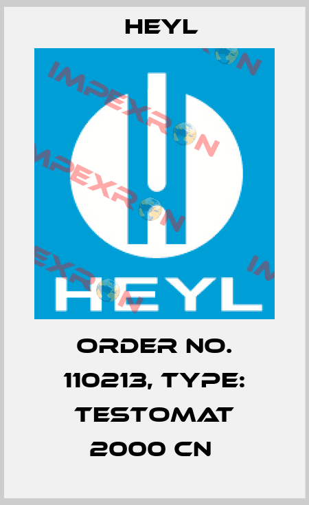Order No. 110213, Type: Testomat 2000 CN  Heyl