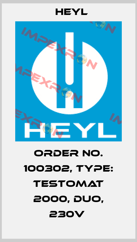 Order No. 100302, Type: Testomat 2000, DUO, 230V  Heyl