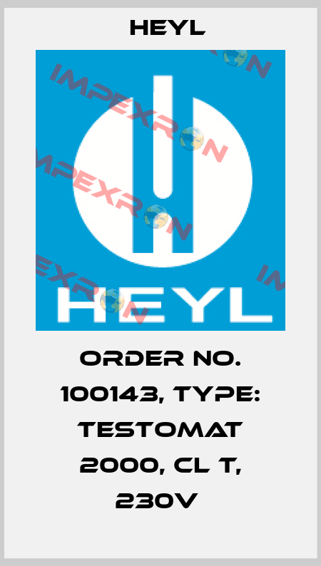 Order No. 100143, Type: Testomat 2000, Cl T, 230V  Heyl