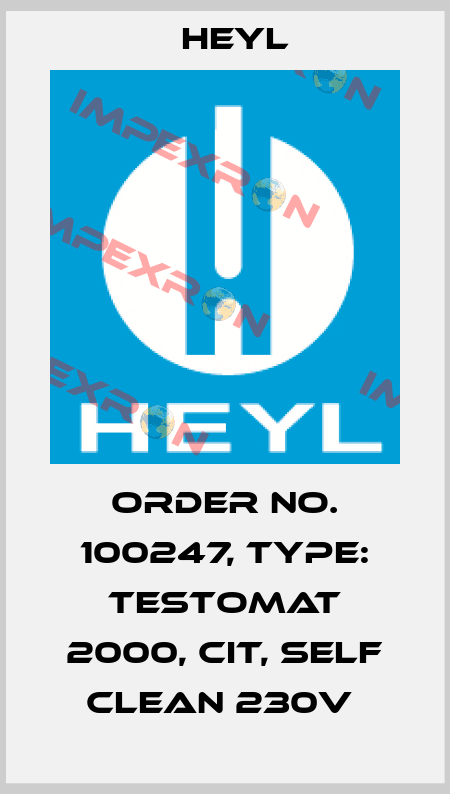 Order No. 100247, Type: Testomat 2000, CIT, self clean 230V  Heyl