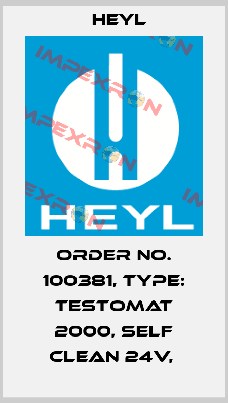 Order No. 100381, Type: Testomat 2000, self clean 24V,  Heyl