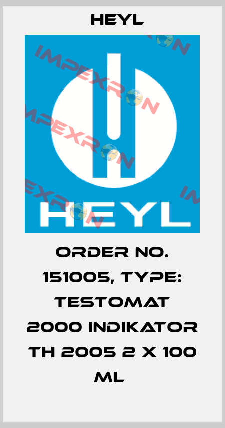 Order No. 151005, Type: Testomat 2000 Indikator TH 2005 2 x 100 ml  Heyl