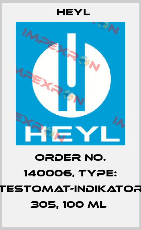 Order No. 140006, Type: Testomat-Indikator 305, 100 ml  Heyl