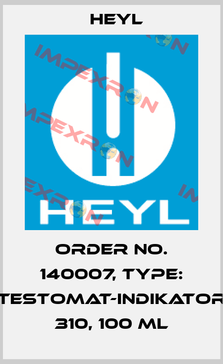 Order No. 140007, Type: Testomat-Indikator 310, 100 ml Heyl
