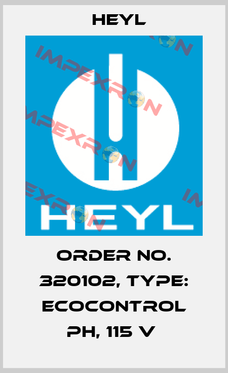 Order No. 320102, Type: EcoControl pH, 115 V  Heyl