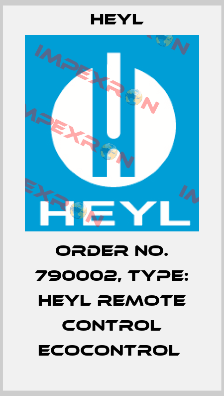 Order No. 790002, Type: Heyl Remote Control EcoControl  Heyl