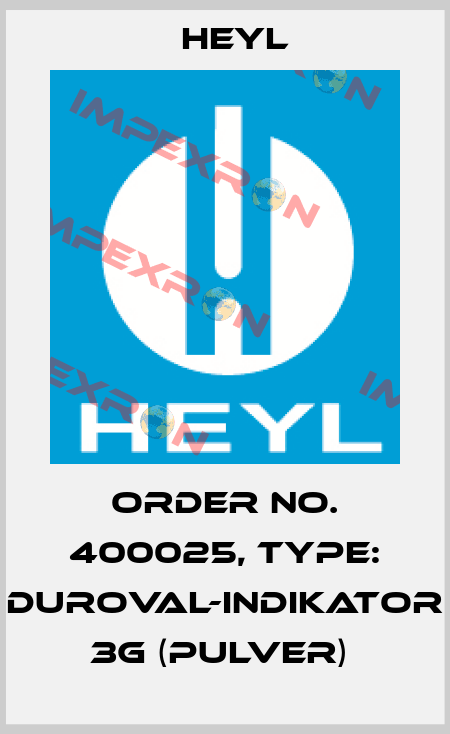 Order No. 400025, Type: Duroval-Indikator 3g (Pulver)  Heyl