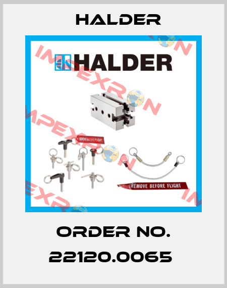 Order No. 22120.0065  Halder