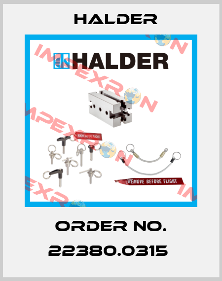 Order No. 22380.0315  Halder