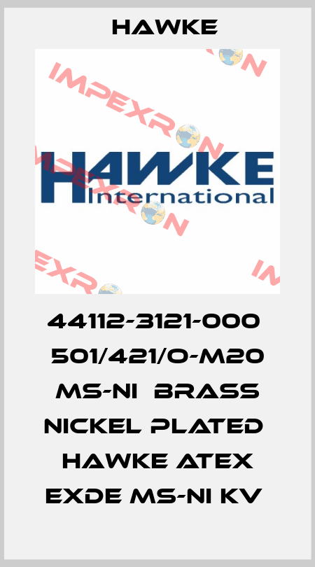 44112-3121-000  501/421/O-M20 Ms-Ni  brass nickel plated  HAWKE ATEX Exde Ms-Ni KV  Hawke