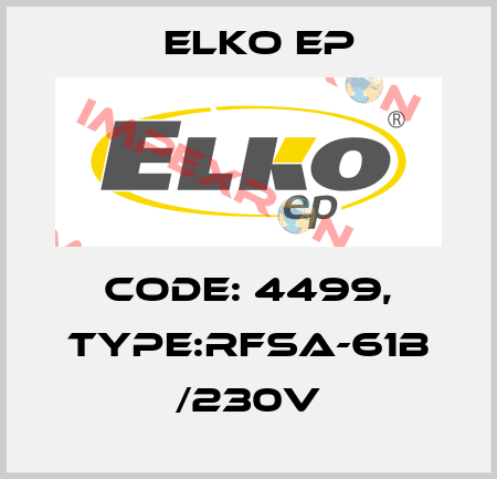 Code: 4499, Type:RFSA-61B /230V Elko EP