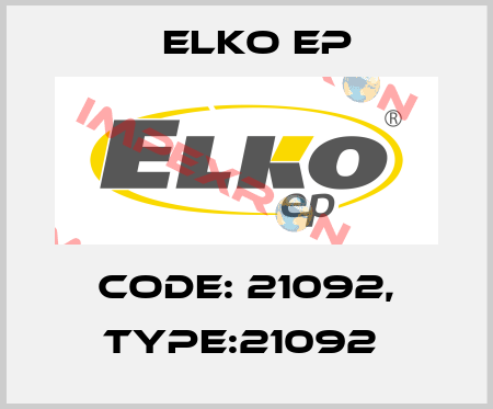 Code: 21092, Type:21092  Elko EP