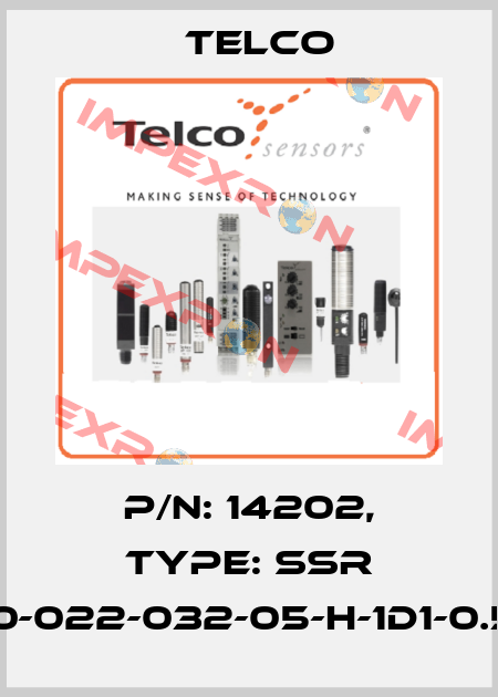 p/n: 14202, Type: SSR 01-10-022-032-05-H-1D1-0.5-J8 Telco