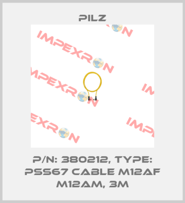p/n: 380212, Type: PSS67 Cable M12af M12am, 3m Pilz
