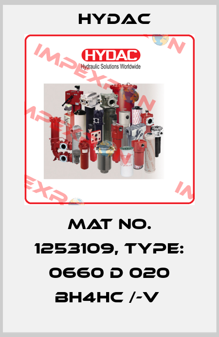 Mat No. 1253109, Type: 0660 D 020 BH4HC /-V  Hydac