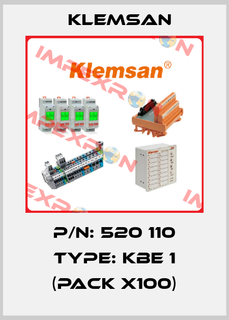 P/N: 520 110 Type: KBE 1 (pack x100) Klemsan