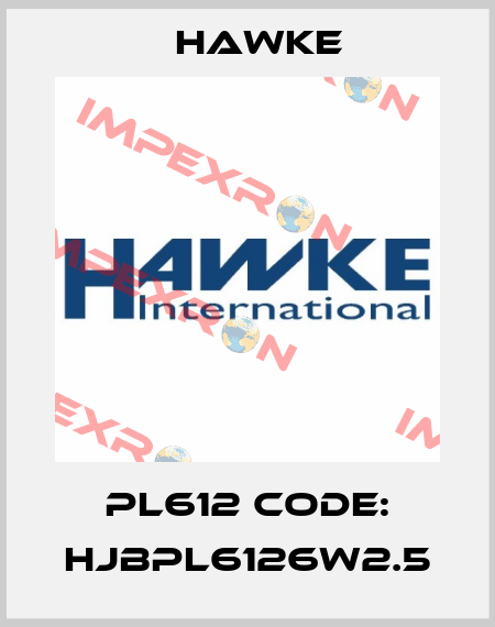 PL612 Code: HJBPL6126W2.5 Hawke