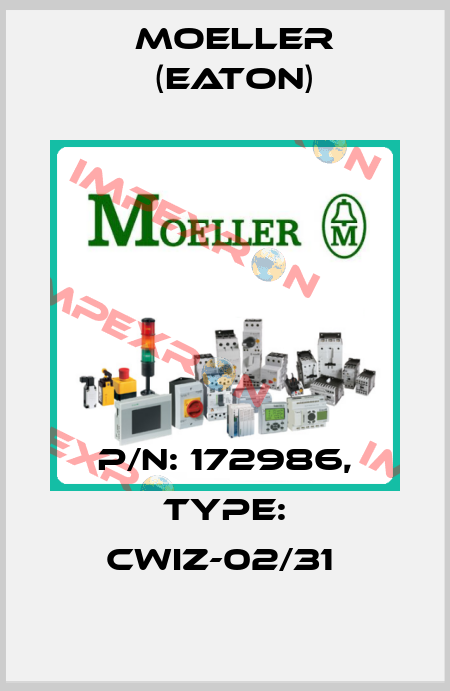 P/N: 172986, Type: CWIZ-02/31  Moeller (Eaton)