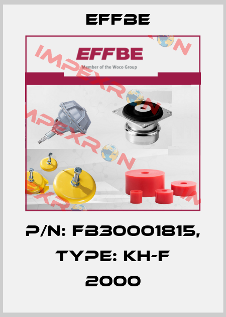 P/N: FB30001815, Type: KH-F 2000 Effbe
