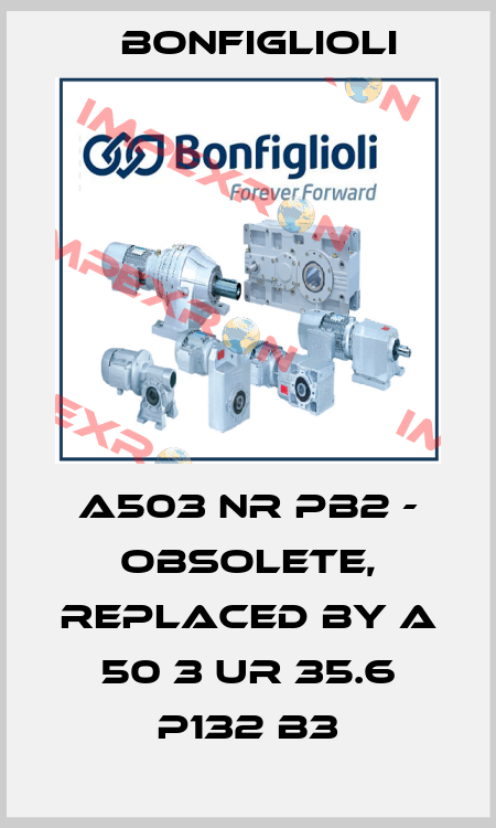 A503 NR PB2 - obsolete, replaced by A 50 3 UR 35.6 P132 B3 Bonfiglioli