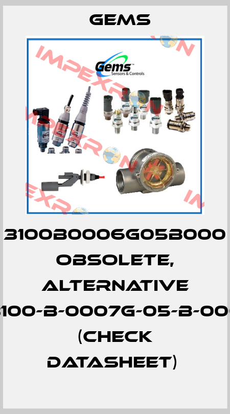 3100B0006G05B000 obsolete, alternative 3100-B-0007G-05-B-000 (check datasheet)  Gems