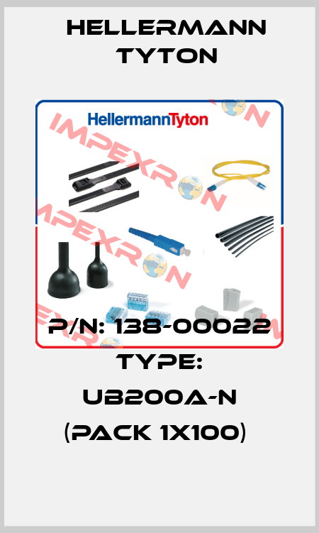 P/N: 138-00022 Type: UB200A-N (pack 1x100)  Hellermann Tyton
