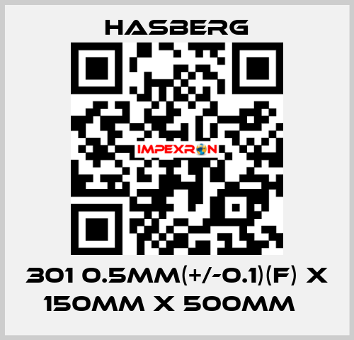 301 0.5mm(+/-0.1)(F) x 150mm x 500mm   Hasberg