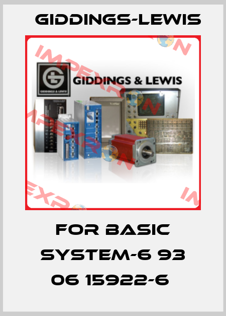 FOR BASIC SYSTEM-6 93 06 15922-6  Giddings-Lewis