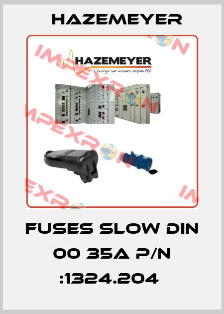 FUSES SLOW DIN 00 35A P/N :1324.204  Hazemeyer
