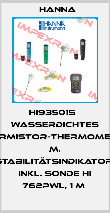 HI93501S   WASSERDICHTES THERMISTOR-THERMOMETER M. STABILITÄTSINDIKATOR, INKL. SONDE HI 762PWL, 1 M  Hanna