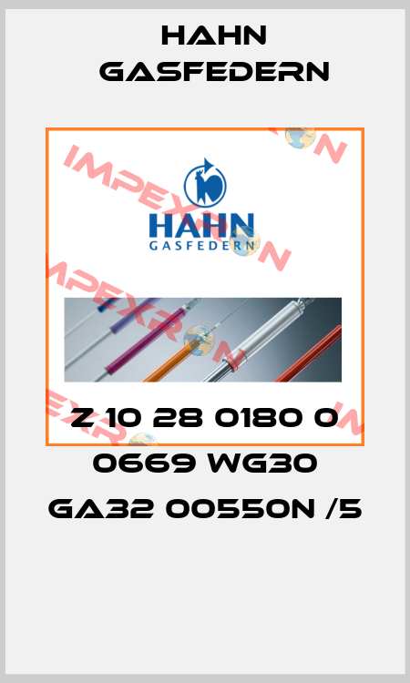 Z 10 28 0180 0 0669 WG30 GA32 00550N /5  Hahn Gasfedern