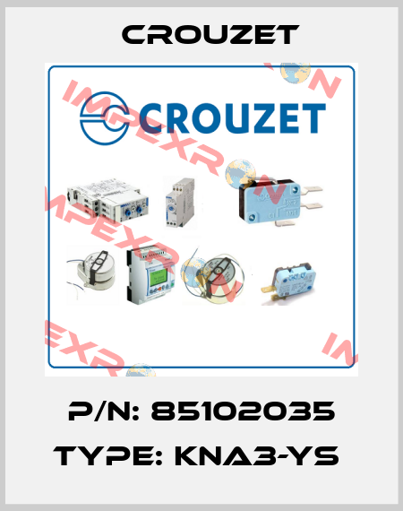 P/N: 85102035 Type: KNA3-YS  Crouzet