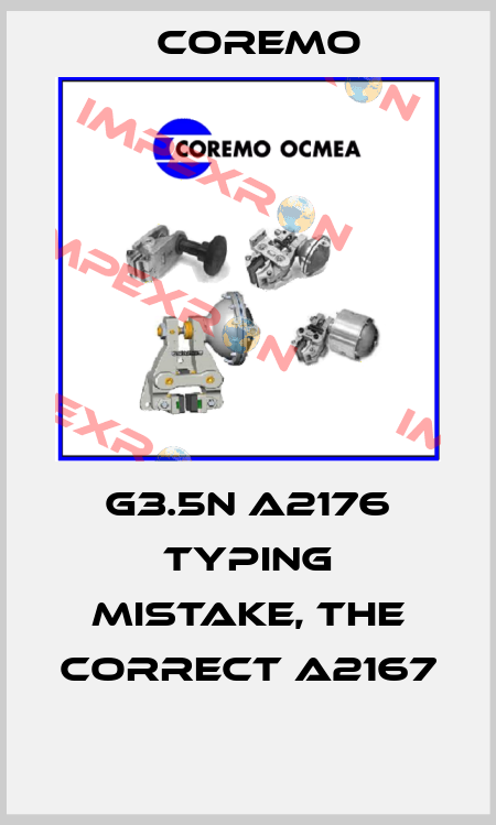 G3.5N A2176 typing mistake, the correct A2167  Coremo