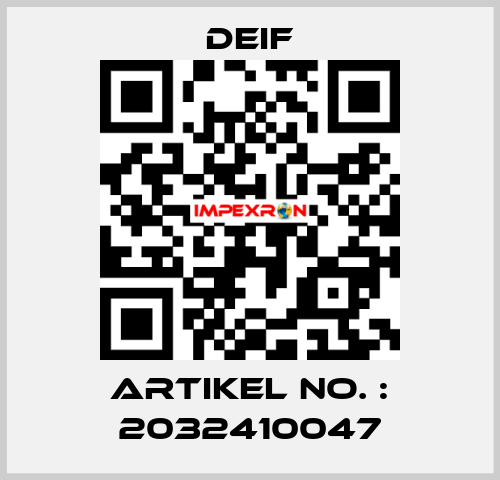 Artikel no. : 2032410047 Deif