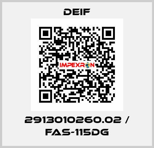 2913010260.02 / FAS-115DG Deif