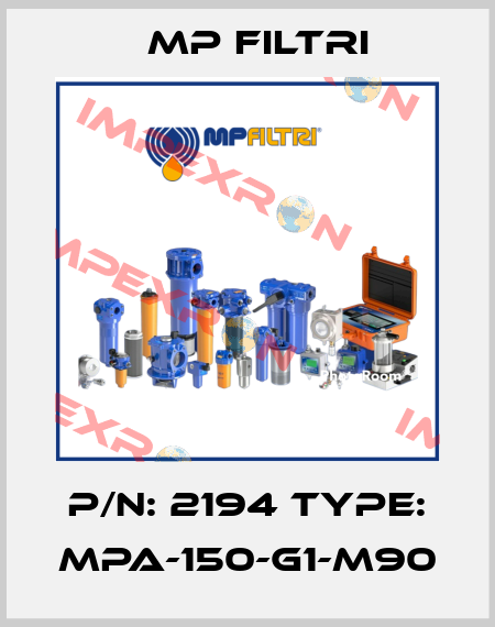 P/N: 2194 Type: MPA-150-G1-M90 MP Filtri