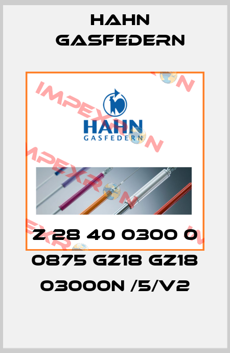 Z 28 40 0300 0 0875 GZ18 GZ18 03000N /5/V2 Hahn Gasfedern