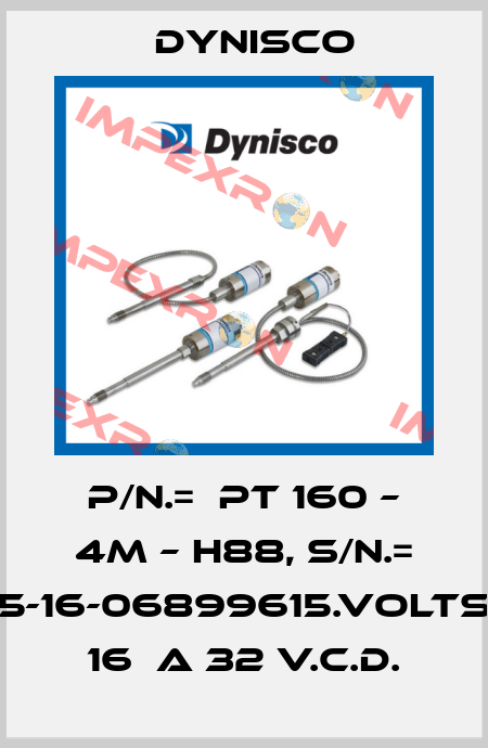 P/N.=  PT 160 – 4M – H88, S/N.= 05-16-06899615.VOLTS.=  16  A 32 V.C.D. Dynisco