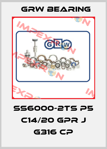 SS6000-2TS P5 C14/20 GPR J G316 CP GRW Bearing