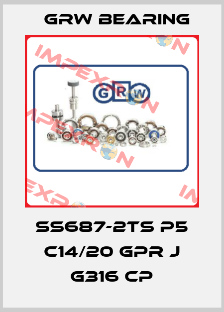 SS687-2TS P5 C14/20 GPR J G316 CP GRW Bearing
