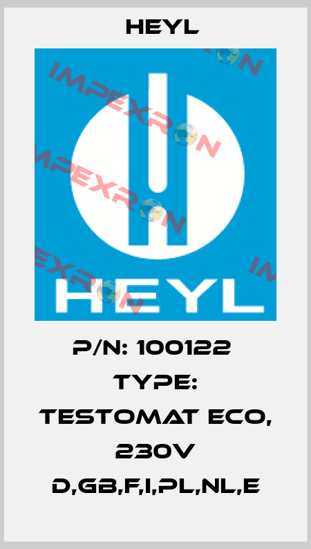P/N: 100122  Type: Testomat ECO, 230V D,GB,F,I,PL,NL,E Heyl