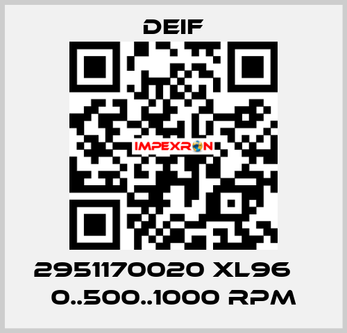 2951170020 XL96    0..500..1000 RPM Deif
