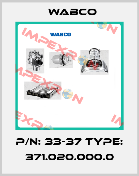 P/N: 33-37 Type:  371.020.000.0 Wabco