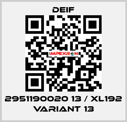2951190020 13 / XL192 Variant 13 Deif