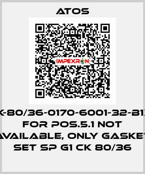 CK-80/36-0170-6001-32-B1X1 for Pos.5.1 not available, only gasket set SP G1 CK 80/36 Atos