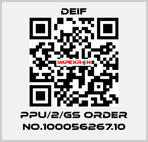 PPU/2/Gs ORDER No.100056267.10 Deif